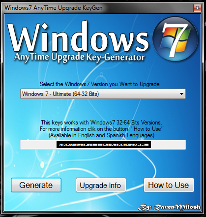 anytime upgrade windows 7 key